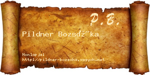 Pildner Bozsóka névjegykártya
